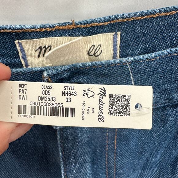 MADEWELL NWT Baggy Straight Jeans in Dark Worn Indigo Wash // 33 NH643 - Picture 7 of 14